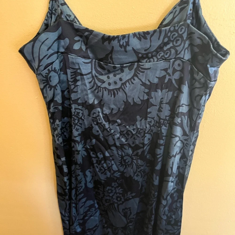 Nicole Miller Women’s Blue Black Floral Spaghetti Strap Dress Size 8